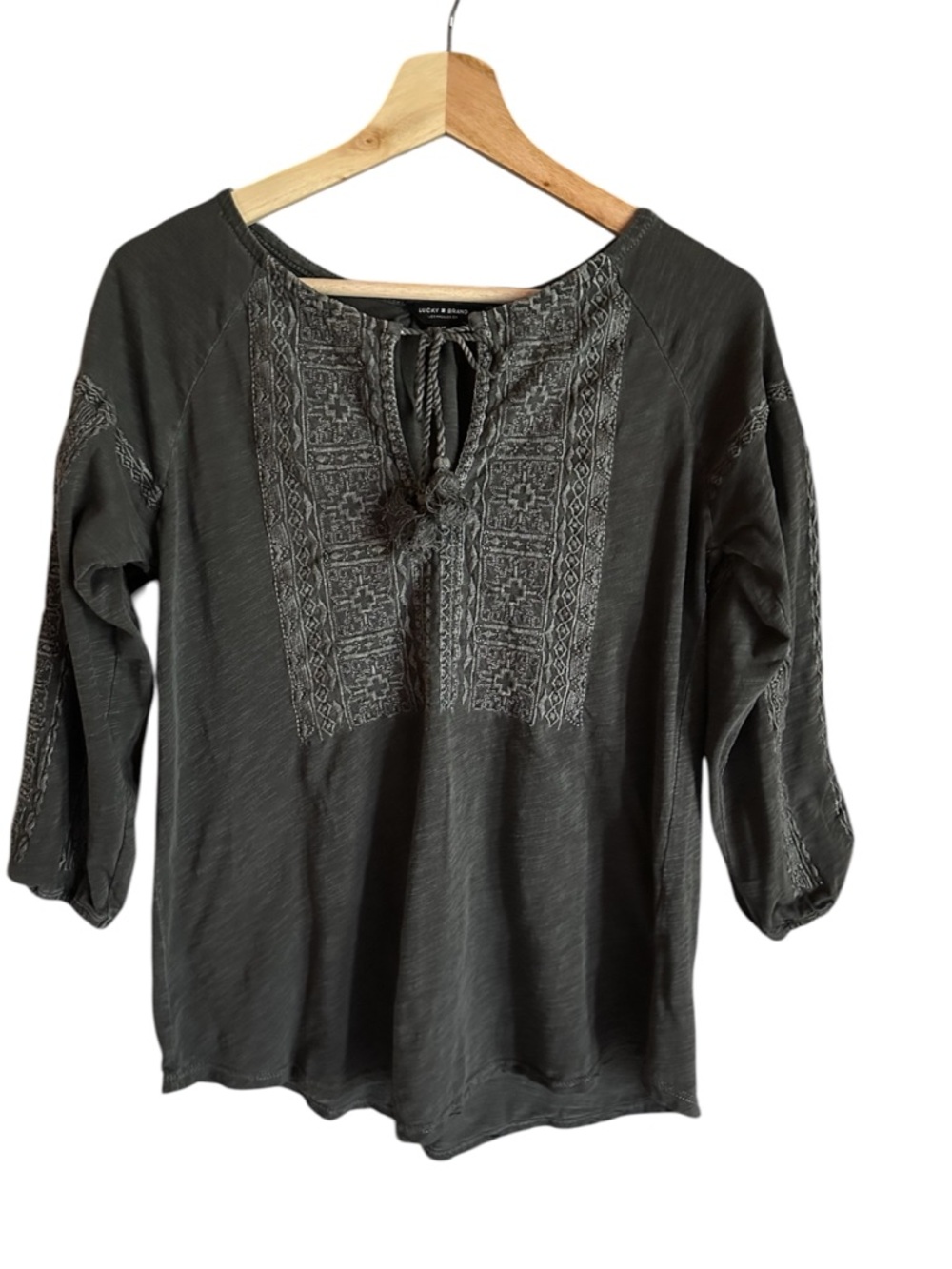 Lucky Brand Boho Gray Top